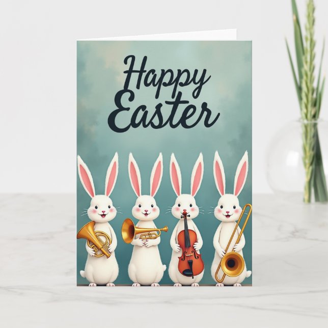 Easter Bunny Band Celebration Card (Front)