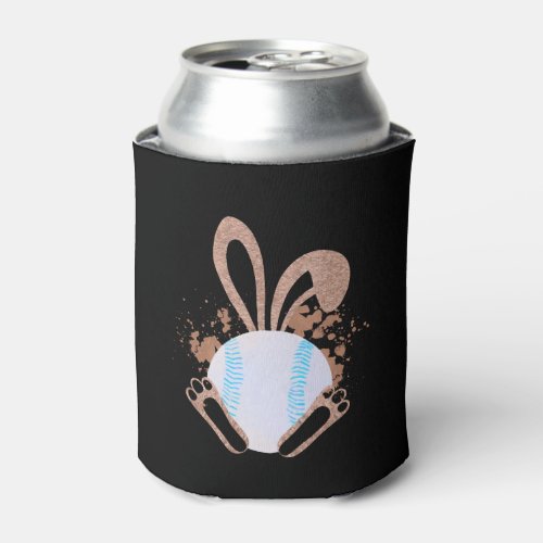 Easter Bunny Baseball Fan Easter Friend Bunny  Can Cooler