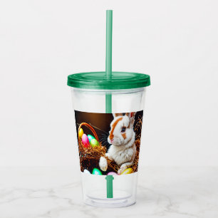 Easter Bunny Basket & Eggs Acrylic Tumbler