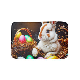 Easter Bunny Basket & Eggs Bath Mat