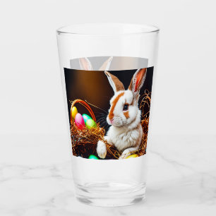 Easter Bunny Basket & Eggs Glass