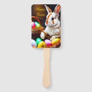 Easter Bunny Basket & Eggs Hand Fan
