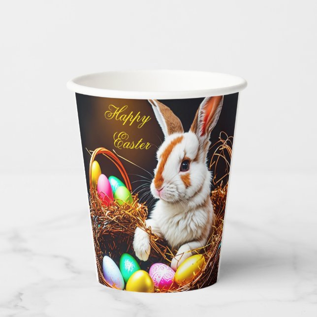 Easter Bunny Basket & Eggs Paper Cups (Front)