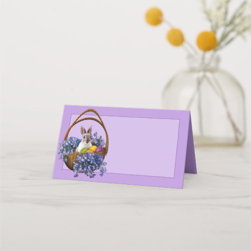 Easter Bunny Basket Folded Place Card