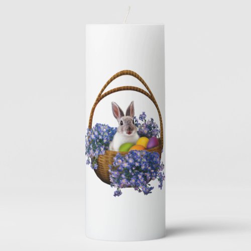 Easter Bunny Basket Large Pillar Candle