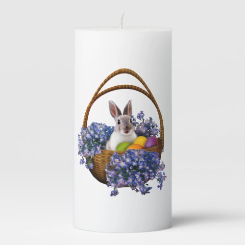 Easter Bunny Basket Medium Pillar Candle