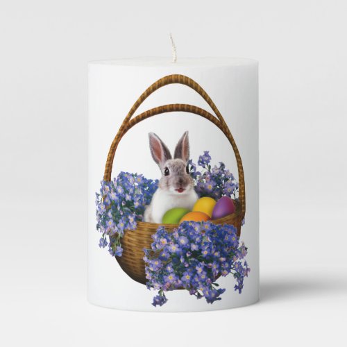 Easter Bunny Basket Small Pillar Candle