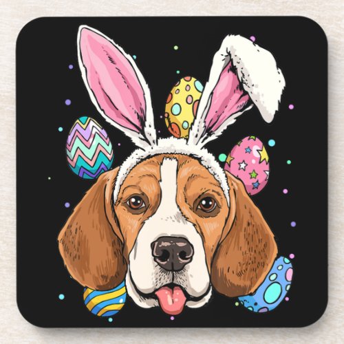 Easter Bunny Beagle Dog Kids Men Women Gift Beverage Coaster