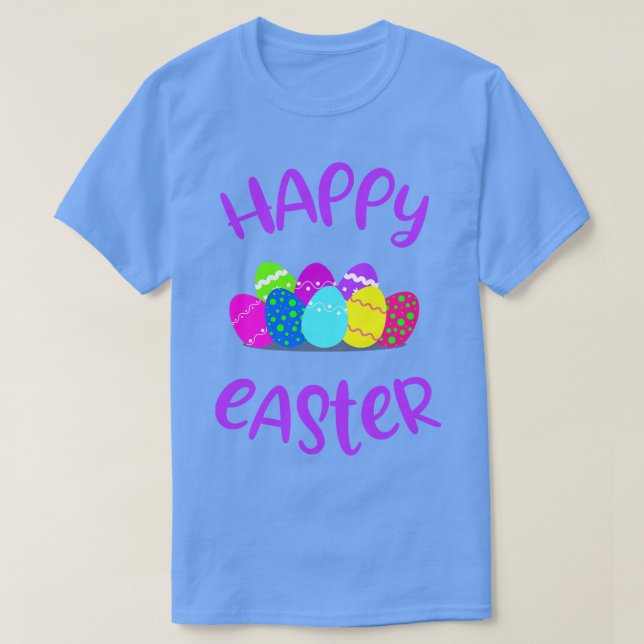 Easter Bunny Beautiful Easter Eggs  T-Shirt (Design Front)