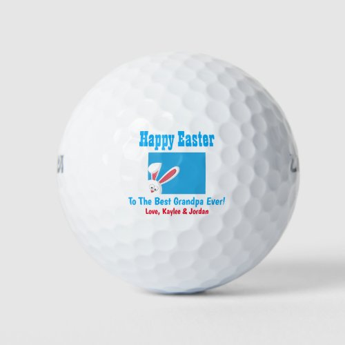 Easter Bunny Best Grandpa Ever Grandkids Cute Blue Golf Balls