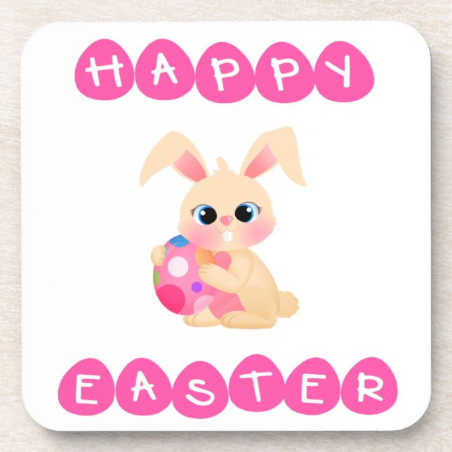 Easter Bunny Beverage Coaster (Front)