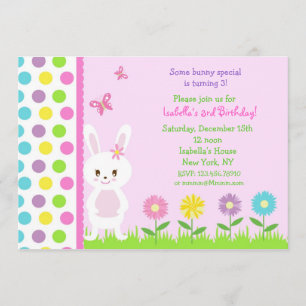 Easter Bunny Birthday Party Invitations