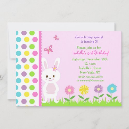 Easter Bunny  Birthday Party Invitations