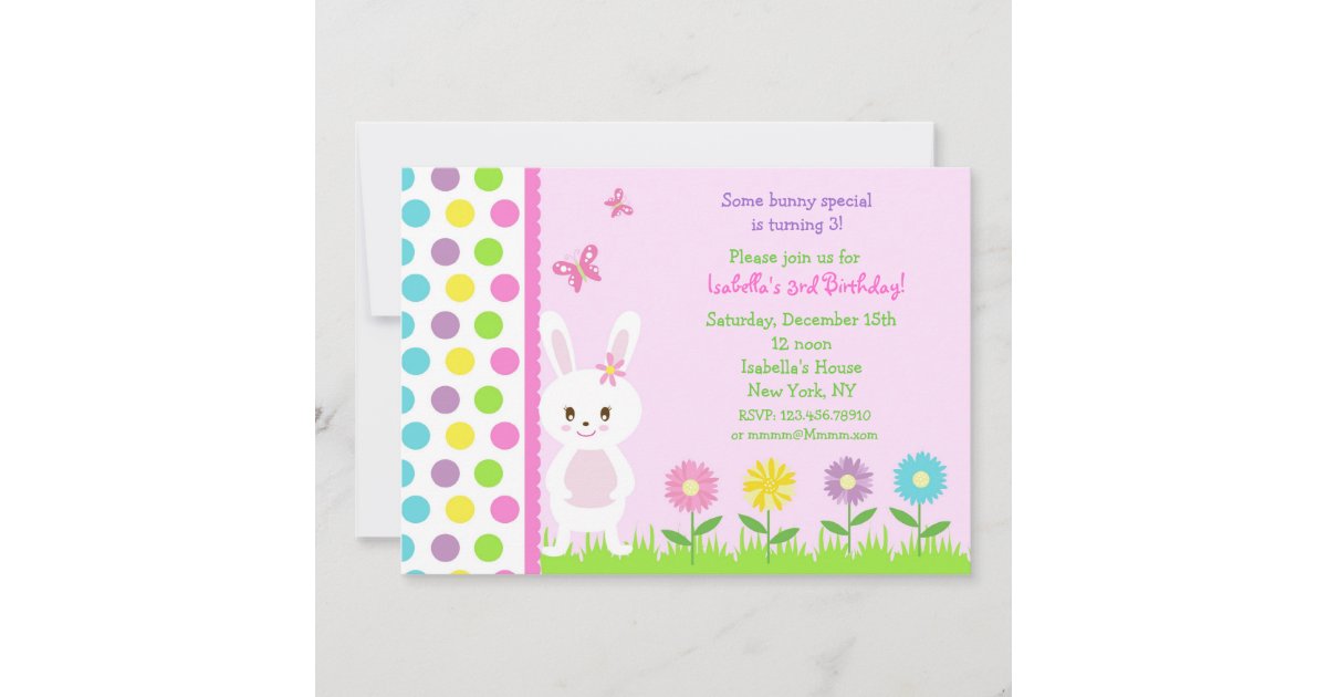 Easter Bunny Birthday Party Invitations | Zazzle