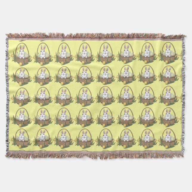Easter Bunny Blanket Festive Easter Throw Blankets (Front)