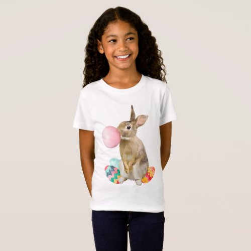 Easter Bunny Blowing Bubble Gum Eggs T_Shirt