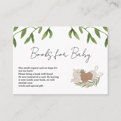 Easter Bunny Books for Baby Girl Baby Shower  Enclosure Card