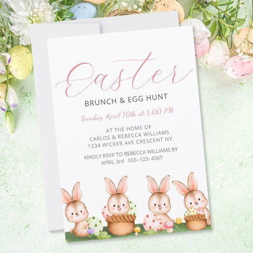 Easter Bunny Brunch Egg Hunt Invitation