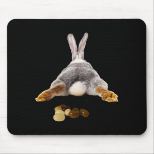 Easter bunny butt tail funny poop jelly beans mouse pad