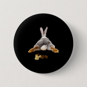 Easter Bunny Butt Tail Funny Poop Jelly Beans T Sh Button