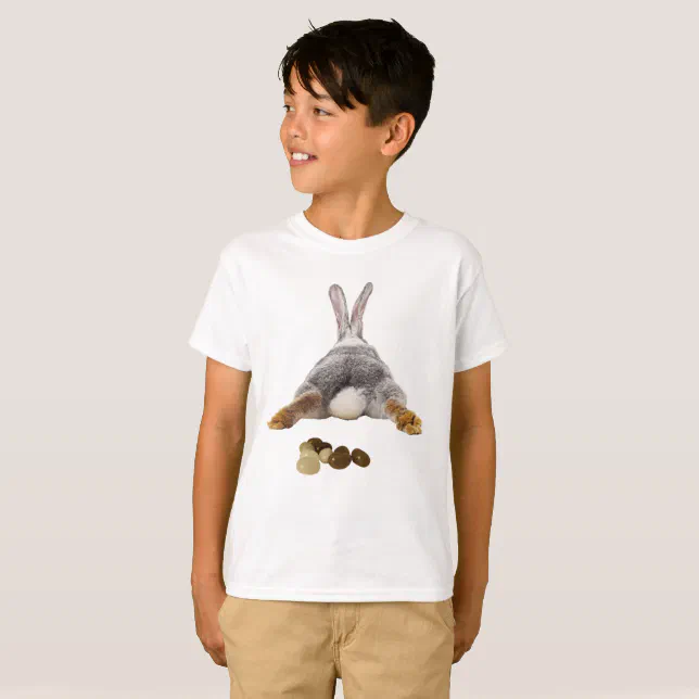 Easter Bunny Butt Tail Funny Poop Jelly Beans TShirt Zazzle