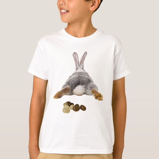 Easter Bunny Butt Tail Funny Poop Jelly Beans TShirt Zazzle