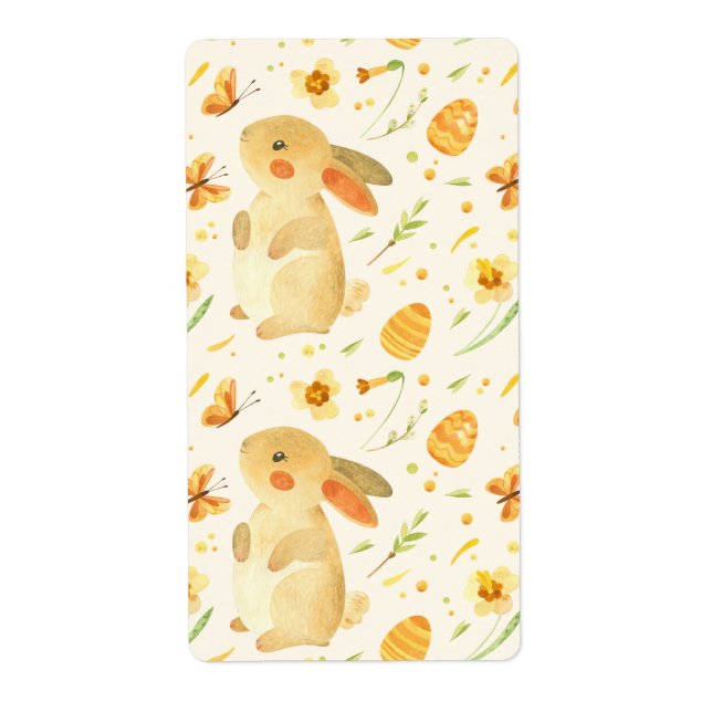 Easter Bunny & Butterflies Label (Front)