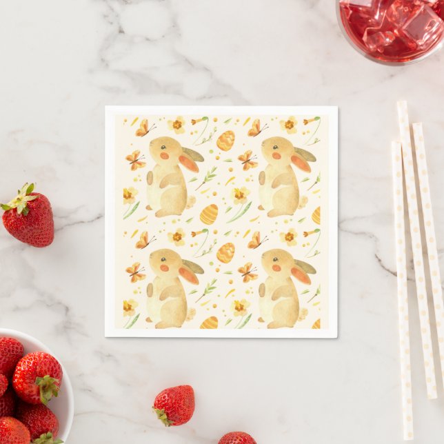 Easter Bunny & Butterflies Napkins (Insitu)
