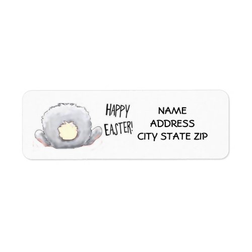 EASTER BUNNY BUTTS RETURN ADDRESS LABEL