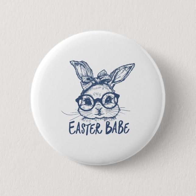 Easter Bunny Bybe Happy Easter Day  Button (Front)