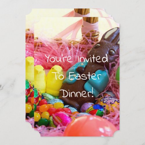 Easter bunny candy invitation