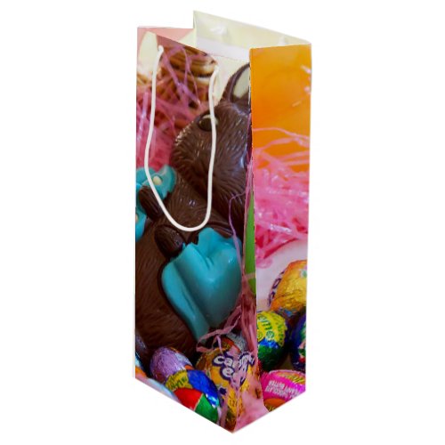 Easter bunny candy wine gift bag
