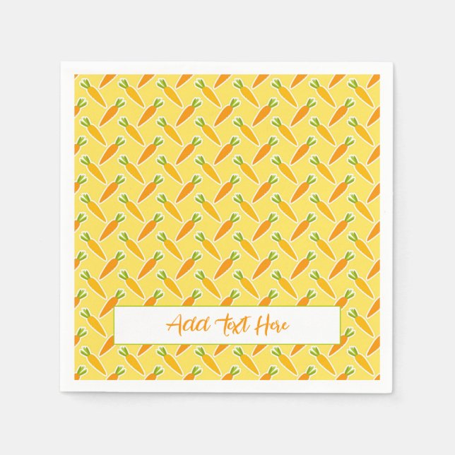 Easter Bunny Carrots TEXT Egg Hunt Spring Garden  Napkins (Front)