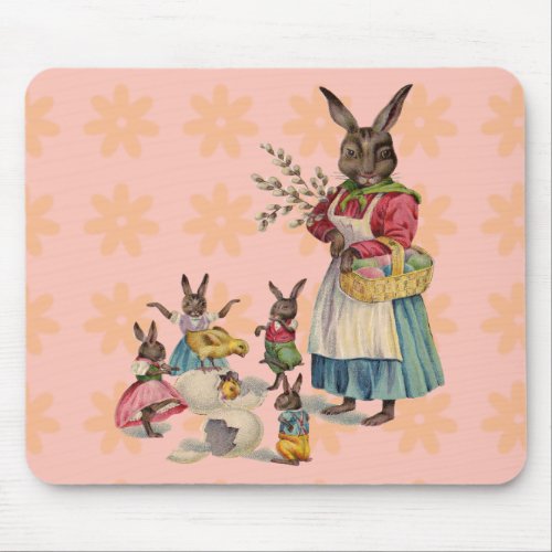 Easter Bunny Chckens Bunnies Eggs Mouse Pad