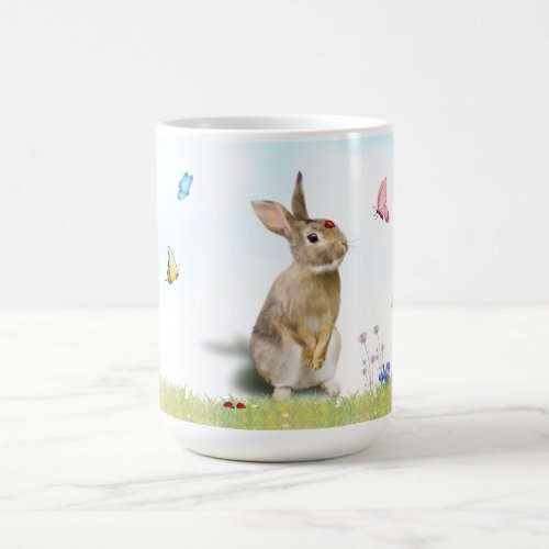 Easter Bunny Chick Lady Bugs Butterflies Crocus   Coffee Mug