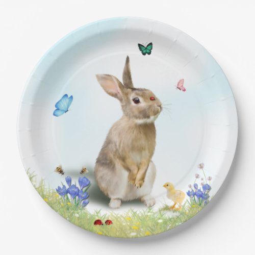 Easter Bunny Chick Lady Bugs Butterflies Crocus Paper Plates