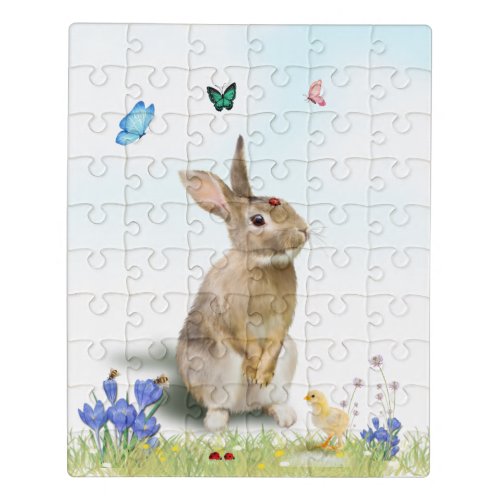 Easter Bunny Chick Lady Bugs Easter Jigsaw Puzzle