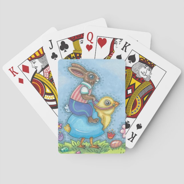 EASTER BUNNY & CHICK PLAYING CARDS Poker (Back)