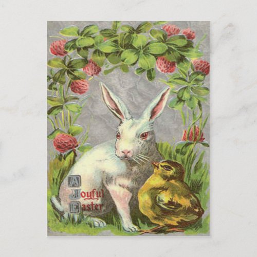 Easter Bunny Chick Shamrock Holiday Postcard