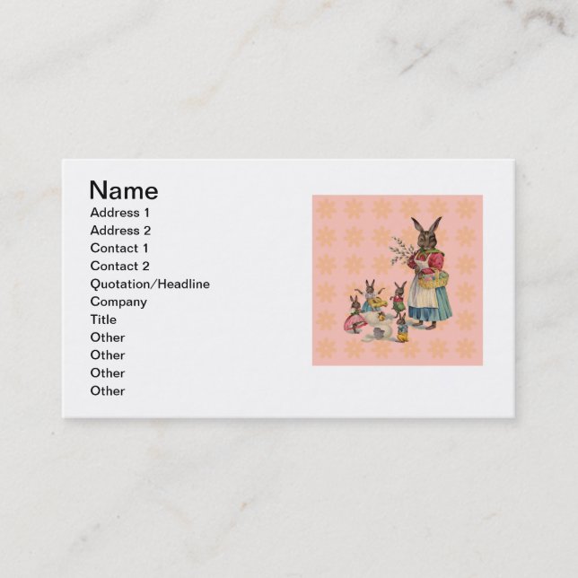 Easter Bunny Chicken Bunny Eggs Business Card (Front)