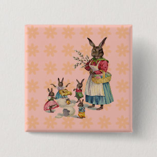 Easter Bunny Chicken Bunny Eggs Button