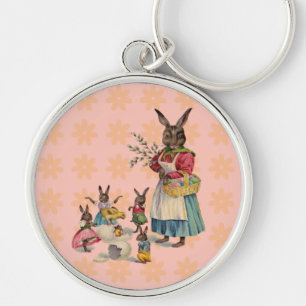 Easter Bunny Chicken Bunny Eggs Keychain