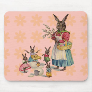 Easter Bunny Chicken Bunny Eggs Mouse Pad
