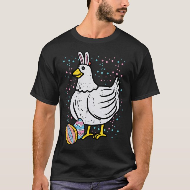 Easter Bunny Chicken Farm Animal Farmer Men Women  T-Shirt (Front)