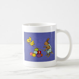 Easter Bunny chickens eggs illustration Coffee Mug