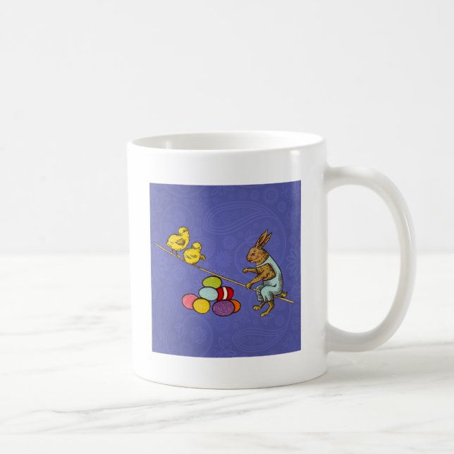 Easter Bunny chickens eggs illustration Coffee Mug (Right)