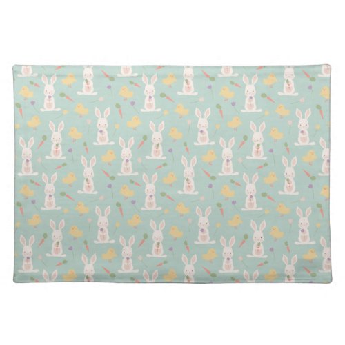 Easter Bunny  Chicks Cloth Placemat
