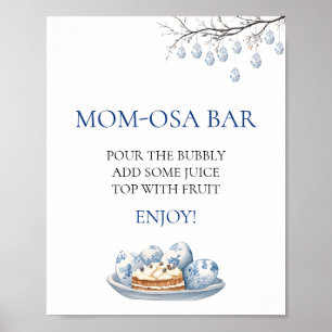 Easter Bunny Chinoiserie Baby Shower Mom-osa Bar Poster