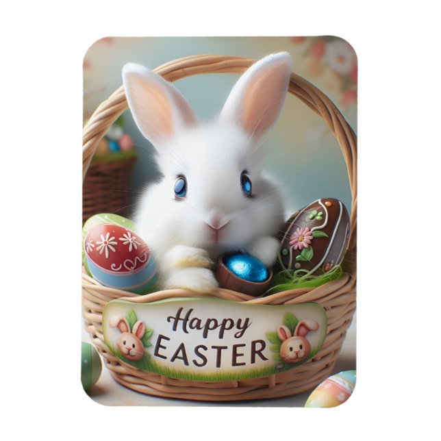 Easter bunny chocolate egg magnet (Vertical)