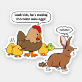 Easter Bunny Chocolate Humor Cutout Sticker (Front)